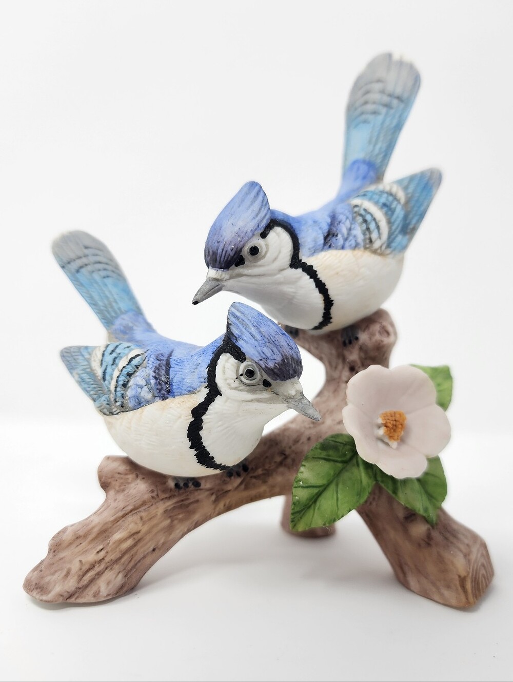 Vintage Lefton Nest Egg Collection Pair of Spring Blue Jays Figurine